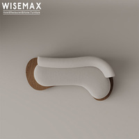 WISEMAX FURNITURE Meubles de maison de style Wabi-sabi, canapé en bois courbé, revêtement en tissu confortable, canapé 3 places pour villa