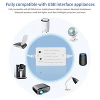 Sakelar Pintar USB OLED Tuya dengan Daya Listrik untuk Penggunaan Hotel, Kompatibel dengan Android, Timer Breaker untuk Alexa & Google Home