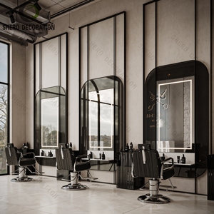 Station de coiffure complète sur mesure, design d'intérieur 3D, aménagement complet, décoration de magasin, mobilier de salon complet sur mesure - Product Image 2