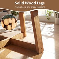 Table basse rustique de 30 pouces, structure en bois d'ingénierie, plateau épaissi, design en forme de croix, capacité de 220 lb, couleur naturelle