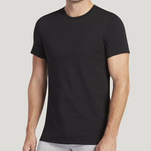 Maglietta con girocollo a girocollo elasticizzato in cotone di alta qualità in tinta unita da <span class=keywords><strong>uomo</strong></span> - Product Image 4