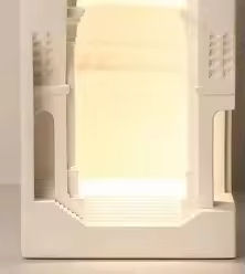 Mesa Esquinera Contemporánea Estilo Floreciano con Lámpara y Apliques de Yeso Creativos Integrados para Sala de Estar - Product Image 3