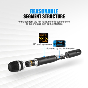 Audio E02U Micrófono dinámico para niños Doble canal UHF Inalámbrico Metal Handheld <span class=keywords><strong>Karaoke</strong></span> <span class=keywords><strong>Mic</strong></span> CE Aprobado para KTV y canto - Product Image 4