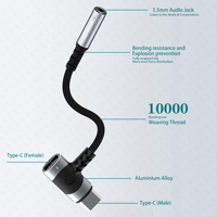 Adaptador de cargador y auriculares 2 en 1 USB C a 3,5mm 2 en 1 tipo C a conector de micrófono auxiliar con dongle de carga rápida PD para auriculares