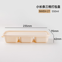 Plateau à micro-ondes compostable écologique Boîte à lunch-repas Chauffage Bento To Go Contenants alimentaires jetables