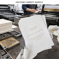 Ensemble de cartes de mariage gaufrées avec enveloppe, impression typographique personnalisée pour la conception de suite de papeterie de cérémonie, faible MOQ