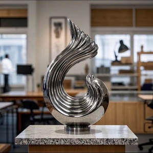 Tùy Chỉnh Kim Loại Nghệ Thuật Trừu Tượng Bức Tượng Điêu Khắc Cho Ngoài Trời Vườn Trang Trí Nội Thất Đánh Bóng Bức Tượng - Product Image 6