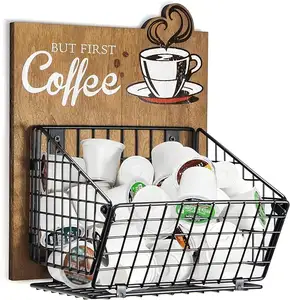 Best Verkopende Ruimtebesparende Koffiepadhouder Muurbevestiging K Cup Opslag Organizer Voor Kcup Espresso Capsule