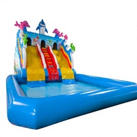 Toboggan aquatique gonflable avec piscine à jets d'eau pour jardin, fête à domicile, toboggan aquatique pour enfants, directement de l'usine, certifié CE, personnalisable