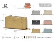 Cartera de mujer con doble cremallera y cadena cruzada, de microfibra sintética, grande, para uso diario - Product Image 1