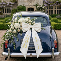 Décoration de Voiture de Mariage Personnalisée, Grand Nœud en Ruban de Satin avec Nom et Date, Décoration de Voiture de Mariée, Cadeaux de Mariage Personnalisés