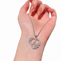 Collier pendentif cœur creux incrusté de lettres pour femme, chaîne de clavicule tendance et simple
