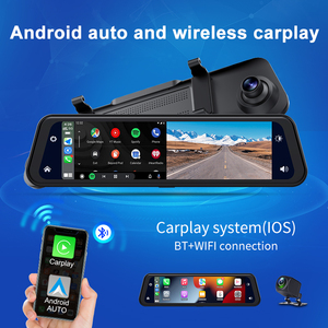 Xe DVR 4k 12 inch gương Carplay & Android Auto không dây Miracast ống kính kép 1080p Video Recorder Wifi kết nối GPS navigation - Product Image 2