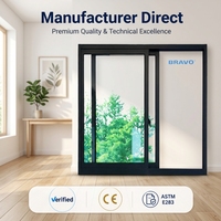 Ventanas Corredizas Horizontales Modernas de Aleación de Aluminio para Casas con Malla de Acero Inoxidable 71.5'*47.5'