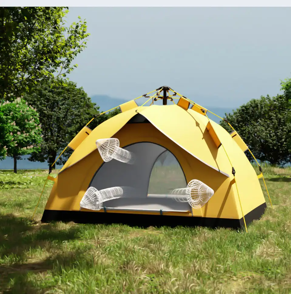 2022 factory direct sales 3 - 4 Person outdoor multi-person tent simple folding sunscreen rainstorm professional