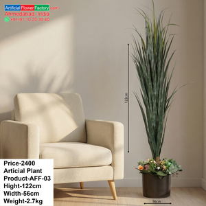 Plante artificielle décorative, herbe artificielle haute, plante en pot verte pour intérieur, décoration moderne pour la maison, le bureau, l'hôtel - Product Image 6