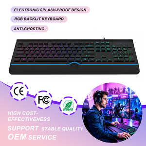 Gaming Mechanical <b>Keyboard</b> Rgb Illuminated 104 Key Silent for Pc Games Retro - Product Image 1