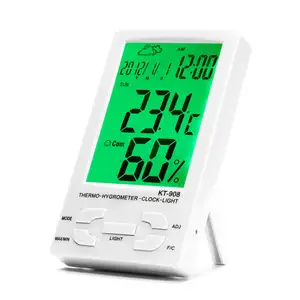 Stasiun Cuaca Digital Layar Lcd, Instrumen Temperatur Higrometer & Termometer Elektronik Profesional