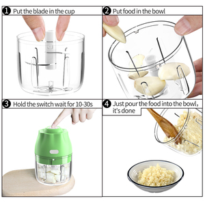 Kitchen Accessories USB Wireless Electric 250ml <b>Mini</b> Meat <b>Grinder</b> Slicer Food Crusher Automatic Vegetable Garlic Household Car - Product Image 5