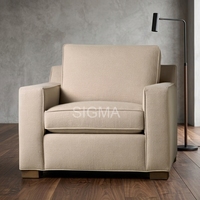 Moderner Minimalistischer Leinen-Stoffsessel für Wohnzimmer Luxusvilla Apartment mit Weichen Kissen