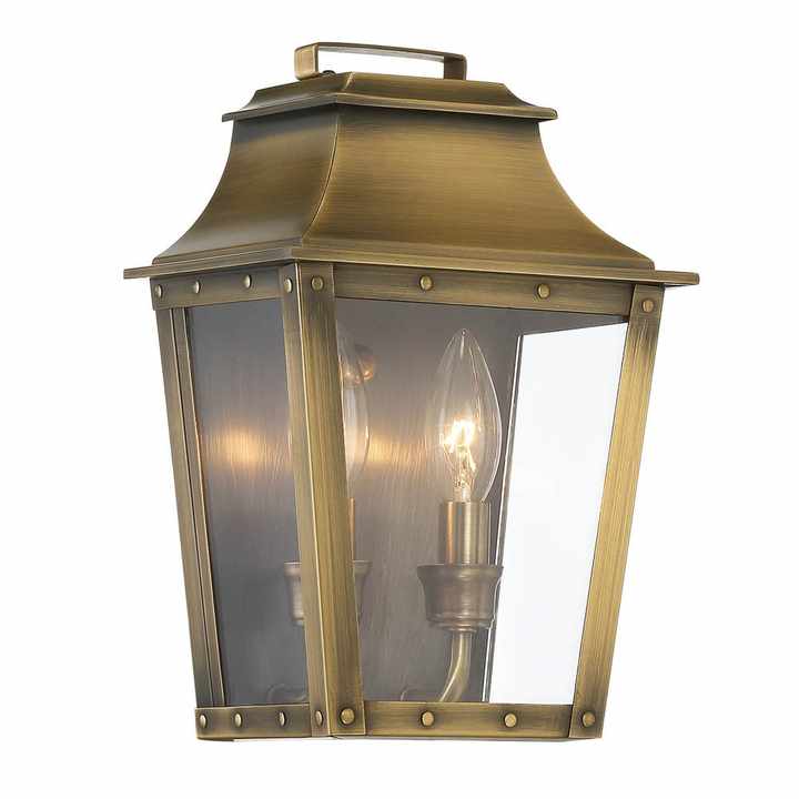 HMS Coventry 2-Light Aged Brass LED Wall Light Luxury Modern Contemporary Style with Warm White CCT Crystal Body for Indoor Use