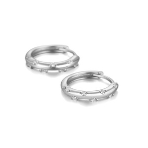High Quality New Simple Design S925 <b>Sterling</b> <b>Silver</b> Beads <b>Hoop</b> 925 <b>Silver</b> Earrings for Women - Product Image 3