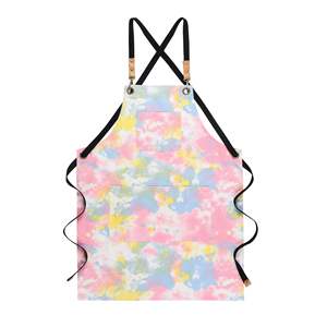 High Quality Custom Creative Tie-Dye Printed Canvas Cotton <b>Apron</b> Ins-style Colorful Sleeveless <b>Apron</b> - Product Image 1