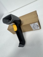 Lecteur de codes-barres 2D USB direct d'usine avec tête anti-rayures grise et déclencheur jaune, pistolet à codes-barres ergonomique portable pour caissier et gestion des stocks
