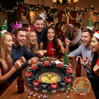 Ensemble de jeu de roulette à shot en métal et acrylique de 16 pièces pour les fêtes de Diwali et de Pâques - Soirée amusante pour adultes avec des rires et des shots