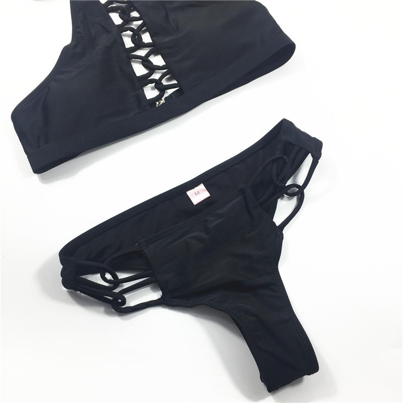 Hot sale solid bikini cross strap bikini 2022 sexy bikini swimsuit beach wear