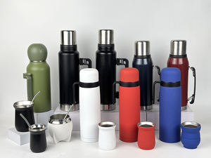 Ensemble complet de yerba mate en acier inoxydable 304 18/8 avec <span class=keywords><strong>gourde</strong></span> mate moderne, thermos à toucher doux et bombilla - Product Image 6