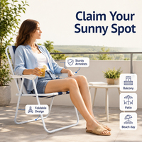 Chaise de plage pliable rayée bleue et blanche, légère et portable, pour le camping, livraison directe UE (Stock Pologne)