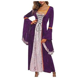 Abito da donna medievale abito <span class=keywords><strong>in</strong></span> <span class=keywords><strong>velluto</strong></span> Deluxe vittoriano abbigliamento da principessa <span class=keywords><strong>maniche</strong></span> <span class=keywords><strong>lunghe</strong></span> a campana taglie forti Spandex Cosplay - Product Image 3