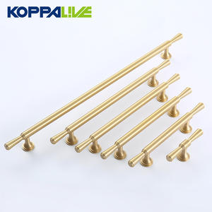 มือจับตู้แบบ T-Bar ทำจากทองเหลืองแท้ Koppalive สไตล์โมเดิร์นวินเทจ ขัดเงาอย่างหรูหรา สำหรับตู้เสื้อผ้า ลิ้นชัก ประตู มีหลายขนาด - Product Image 6