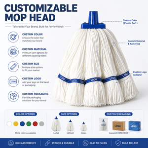 Repuesto de cabezal de mopa de microfibra de 400 g, resistente, con extremo en bucle, para limpieza de pisos comerciales e industriales - Product Image 5