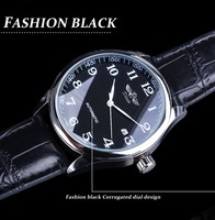 Montre-bracelet automatique pour homme WINNER Reloj, design rétro classique, calendrier, horloge mécanique, aiguilles bleues, simple, mode masculine