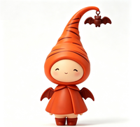 Statue de personnage de dessin animé personnalisée en PVC et ABS sur le thème de l'elfe chauve-souris d'Halloween, figurine OEM sur mesure pour la vente en gros de produits de marque, fabriquée en Chine