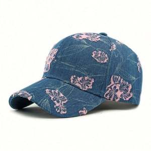 Nueva Gorra de Béisbol con Diseño Étnico y Flores Jacquard para Mujer, Gorra de Sol Deportiva de Mezclilla con Protección Solar - Product Image 5