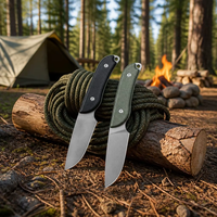 Couteau à lame fixe d'extérieur, couteau droit de survie, de chasse et de pêche, couteau utilitaire en acier D2 avec étui GT0177