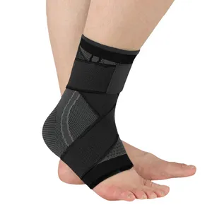 Apoio antiderrapante do tornozelo do gym da cinta ajustável do tornozelo da compressão com protetor do tornozelo das duas correias