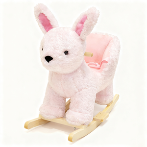 Chaise à <span class=keywords><strong>bascule</strong></span> en <span class=keywords><strong>peluche</strong></span> lapin rose pour tout-petits-Rocker en <span class=keywords><strong>peluche</strong></span> douce pour enfants de 1 à 3 ans, cadeau bébé sûr et mignon - Product Image 1