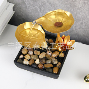 Feng Shui Water Feature Small Fountain Desk Decor Iron And Plastic Craft Item Office Supply Irregular Shape Single Piece Package - Product Image 4