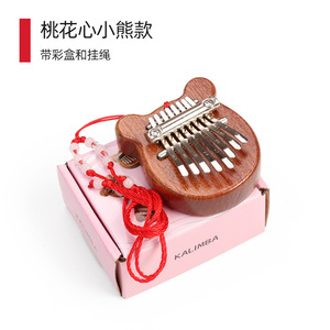 Kalimba Cadeau Mini Piano à Doigts en Cristal Cœur Fleur de Pêcher Jouet Kalimba Petit Instrument de Musique Vente en Gros - Product Image 4