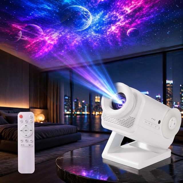 4K HD 3D Dynamic Star Projector With 60 Scenes Built-In White Noise Machine for Deep Sleep Bedroom Decoration Night Light
