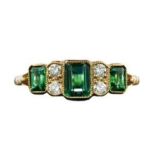 Anello Quadrato con Contrasto di Colore, Stile Retrò Elegante, per Uso Quotidiano e Feste, Impilabile, Gioiello da Donna, Idea Regalo - Product Image 5