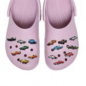Accesorios de acrílico ecológicos para zapatos tipo Clog con diseños de coches deportivos retro variados y vibrantes - Product Image 6