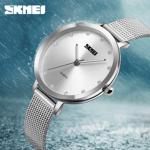 Skmei Women's Quartz Watch Rose Gold Mesh Strap Analog 30M Waterproof 8mm Thin Fashion Casual Wristwatch - Product Image 5