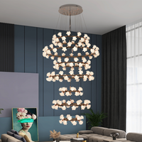 Lustre en cristal en forme de fleur - Style atmosphère romantique - Éclairage d'intérieur français