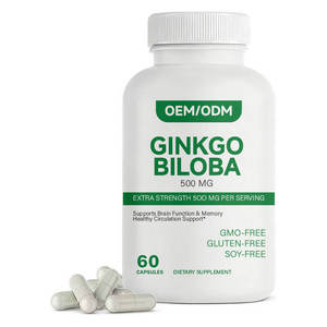 Capsules de soutien de la mémoire à base de Ginkgo Biloba OEM, complément alimentaire pour la santé du cerveau - Product Image 1