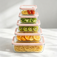 Conteneur de préparation de repas en verre borosilicate de haute qualité, certifié LFGB, sans BPA, avec couvercles hermétiques, compatible congélateur, boîte à lunch pour nouveau-né, vente au détail